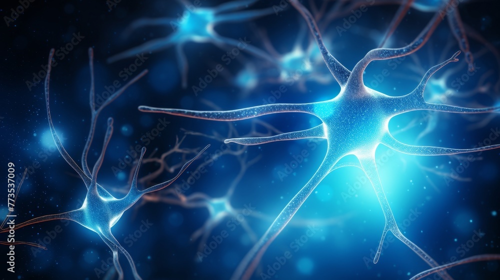 Aufkleber neuron with illuminated synapses representing neural activity