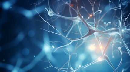 Neuron with illuminated synapses representing neural activity