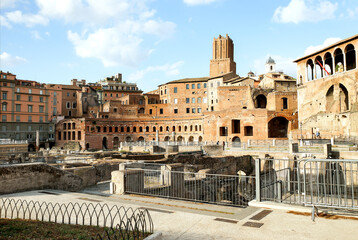 Obraz premium Architectural Ruins of The Forum of Augustus (Foro di Augusto) in Rome, Lazio Province, Italy.
