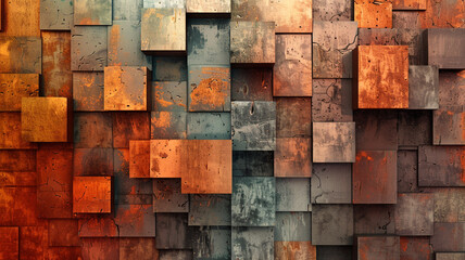 A visually rich 3D wall abstraction showcasing a symphony of textures and color gradients, captured vividly in flawless