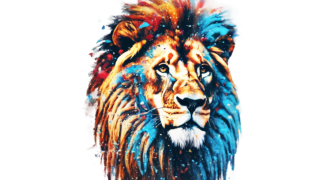 wall lion creative white confetti abstract elements head graffiti made background Majestic tattoo pattern art texture bright decoration design paint wallpaper f