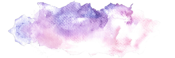 Pastel pink and purple watercolor wash on transparent background.