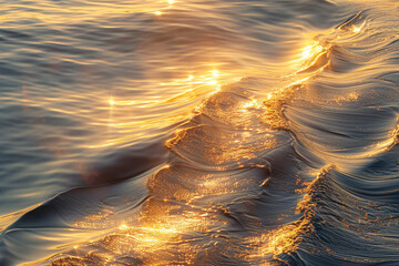 Beautiful lines across ocean surface in golden light.