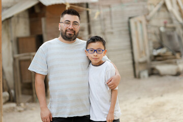 Portrait of proud dad with his son - spending quality family time - father and son relationship. father's day celebration