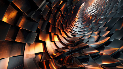 Embark on a visual odyssey with a stunning 3D wall abstraction blending organic and futuristic...
