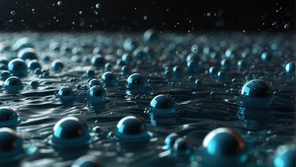 Close up of water droplets on a surface