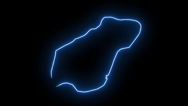 map of Garoua in cameroon with glowing neon effect