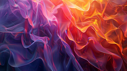 Explore a mesmerizing 3D abstraction wall where vibrant hues intertwine with translucent layers, in - obrazy, fototapety, plakaty