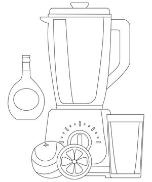 Naklejki Simple and Funny Cocktail Coloring Page for Kids and Adults.