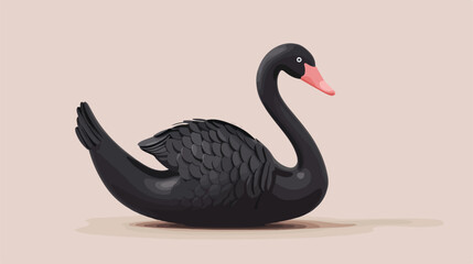 3D design for black swan illustration flat cartoon