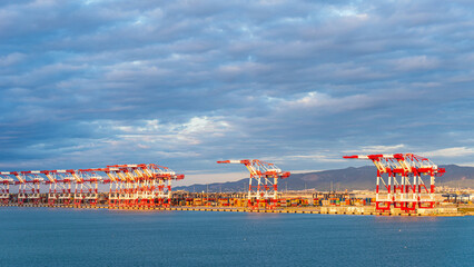 Container Port and Ships, Barcelona, Spain, Europe - 773557801