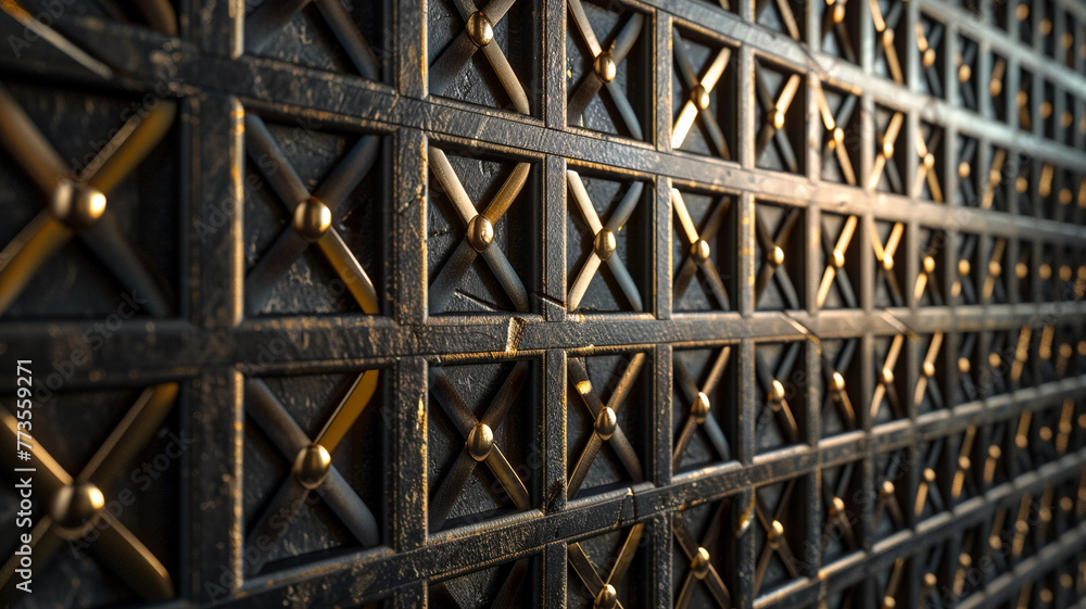 Poster mesmerizing lattice patterns and metallic highlights decorate a sophisticated 3d wall design, presen
