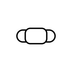 Mask icon vector isolated on white background. Man face with mask icon. Safety breathing masks. Industrial safety N95 mask. Medical mask vector icon.