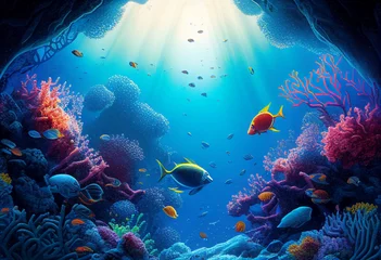 Badkamer foto achterwand coral reef and fish © Faisal