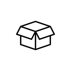 Box icon vector isolated on white background. Cardboard box, packaging open. Box vector icon