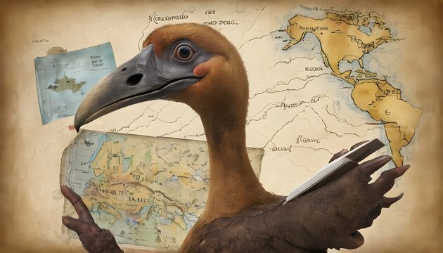 A Dodo Bird Reading A Map  2
