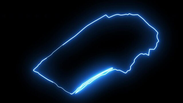 map of Maroantsetra in madagascar with glowing neon effect