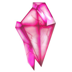 Pink Crystal isolated on transparent background