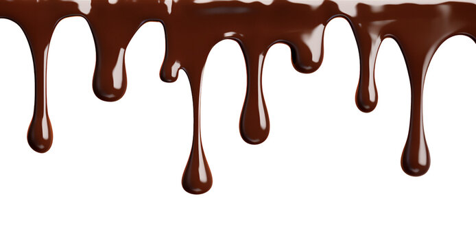 melted chocolate dripping isolated