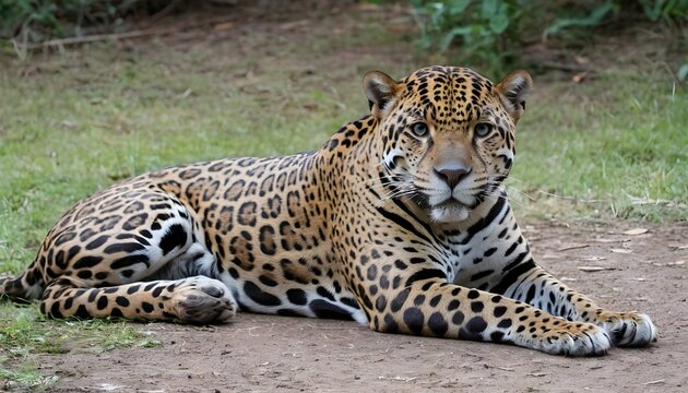 A Jaguar With Its Tail Held Low Indicating Relaxa  2