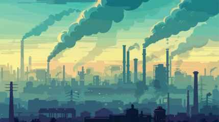 Foto op Plexiglas Air pollution from factories on Earth illustration © visual