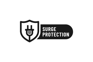 Surge protection label or Surge protection mark vector isolated. Best Surge protection label for websites, product packaging, and more about Surge protection.