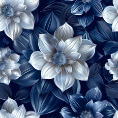 Seamless tiled 2d/3d colorful flowers 