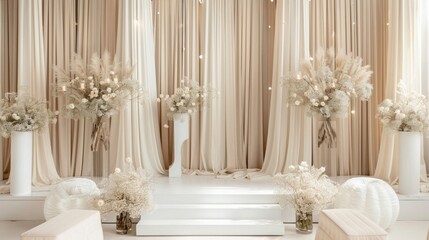 The flawless champagnecolored fabric dd over the podium exudes a sense of effortless glamour while the subtle sheen adds a touch of . .