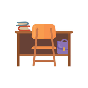 School desk icon clipart avatar llogotype isolated vector illustration