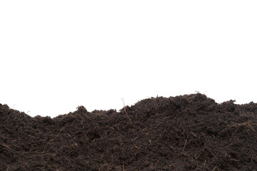 Black Fertilize Soil ready to planting, good organic soils with root for garden farming, pile set...