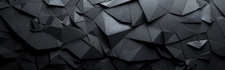 Dark Metallic Triangular Gradient Shapes - Business & Print Design Template with Geometric Flair - obrazy, fototapety, plakaty