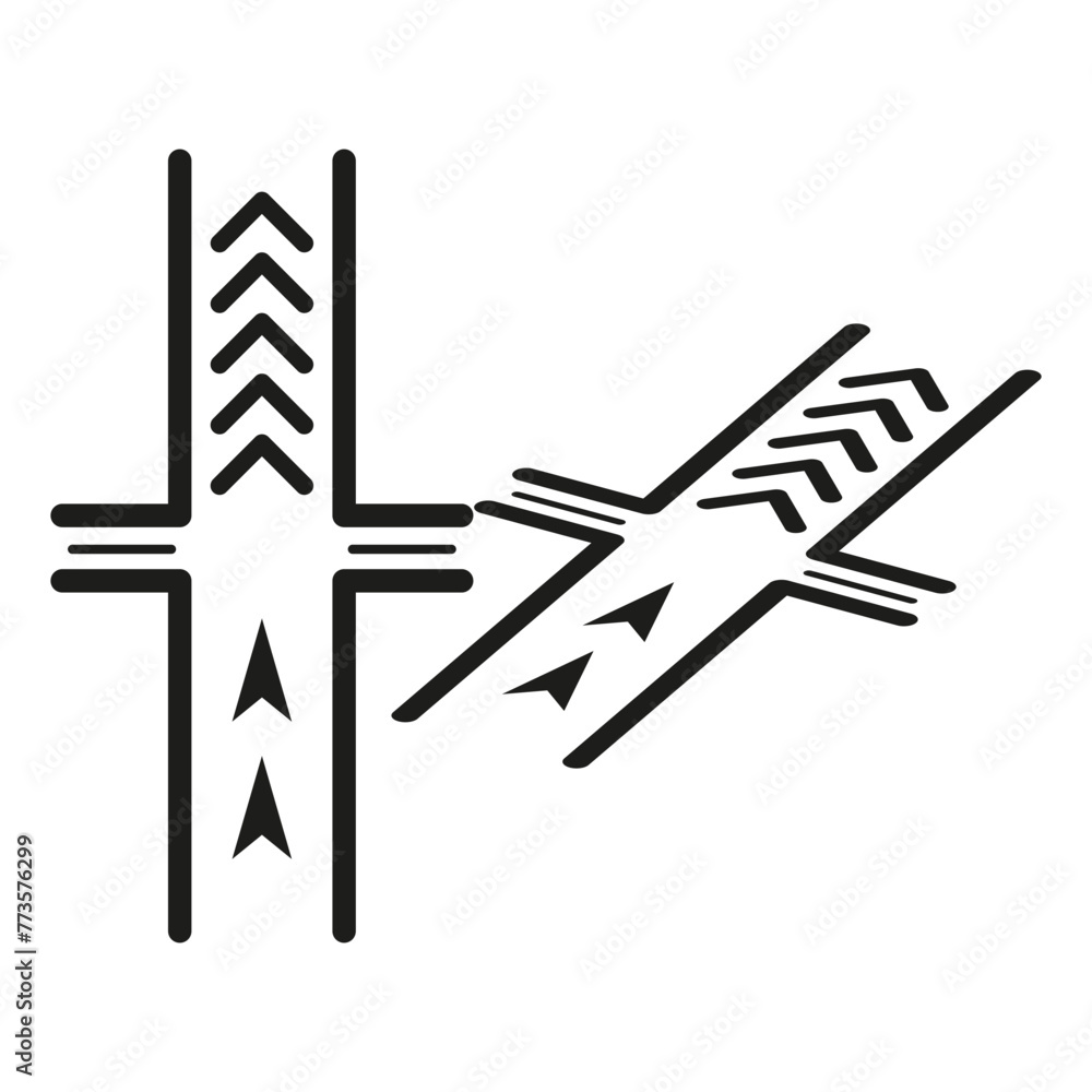 Poster abstract arrow pattern design. directional cross arrows illustration. geometric navigation concept. 