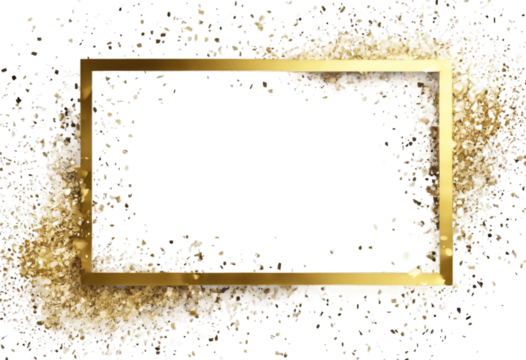 transparent brush frames Foil gold glitter splatter background. Frame banner confetti stroke background metallic luxury glistering border circle decoration design dot dust ele