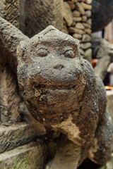Moneky face statue at Monkey Forest Ubud, Bali, Indonesia.
