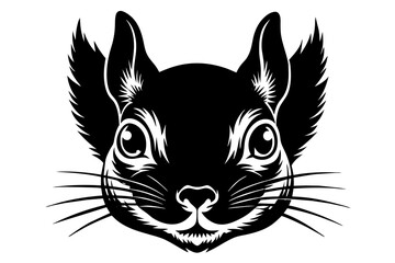 squirrel head silhouette vector illustration