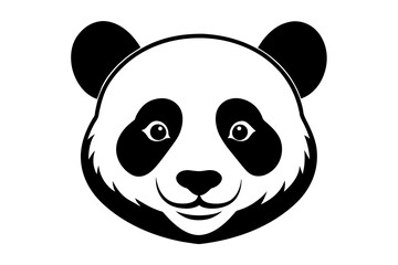 panda head silhouette vector illustration