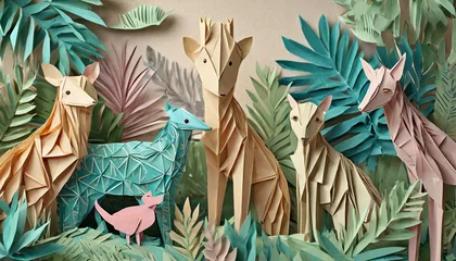 Fotobehang animales origami © Max