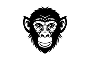 monkey head silhouette vector illustration