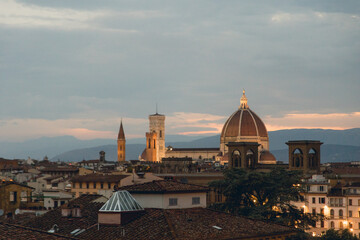 Florence cityscape at sunset in summer