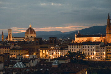 Florence cityscape at sunset in summer