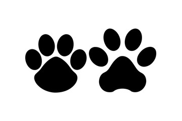 dog and cat paw print silhouette vector illustration