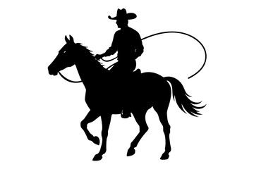 cowboy silhouette vector illustration