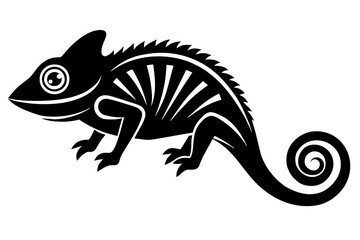 chameleon silhouette vector illustration