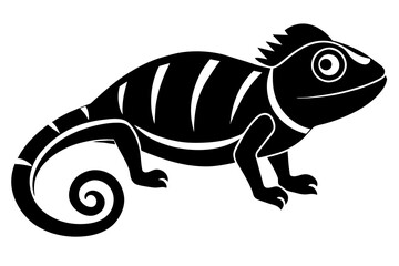 chameleon silhouette vector illustration