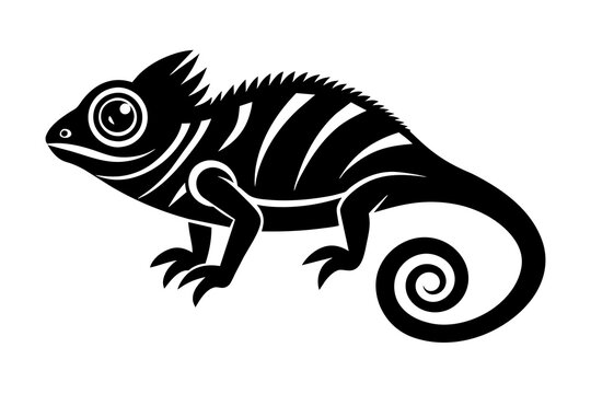 recommend clip art: chameleon silhouette vector illustration