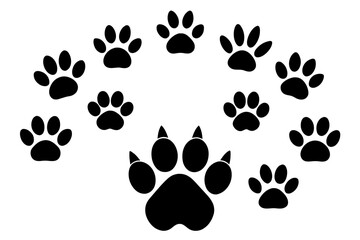 footprints silhouette vector illustration