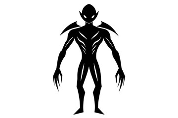 alien silhouette vector illustration