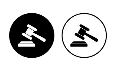 Gavel icon set. judge gavel icon vector. law icon vector. auction hammer