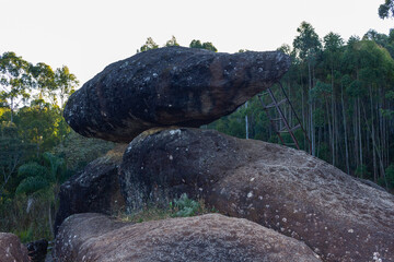 Pedra Balão de Poços de Caldas em close - POÇOS DE CALDAS, MG, BRAZIL - JULY 22, 2023: Pedra...
