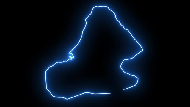 map of Vohemar in madagascar with glowing neon effects